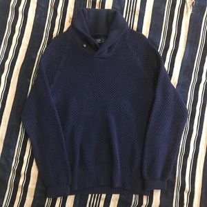 J.Crew Mens Blue Shawl Collar Sweater Size Small